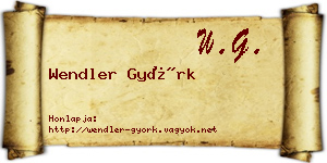 Wendler Györk névjegykártya